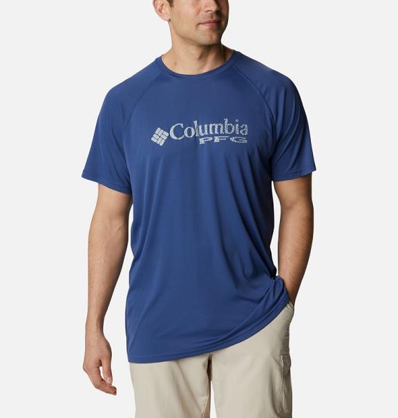 Columbia PFG Respool T-Shirt Blue For Men's NZ97826 New Zealand